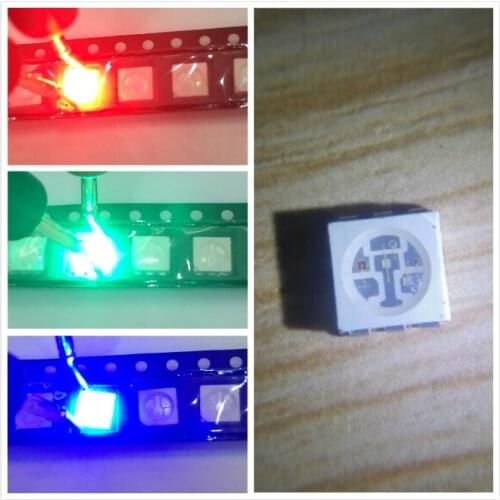 500 pcs 5050 RGB SMD LED RED GREEN BLUE SMT LED PLCC-6 3-CHIPS Light Emitting Diodes Lamp Bead For Car, Boat, Bike DIY