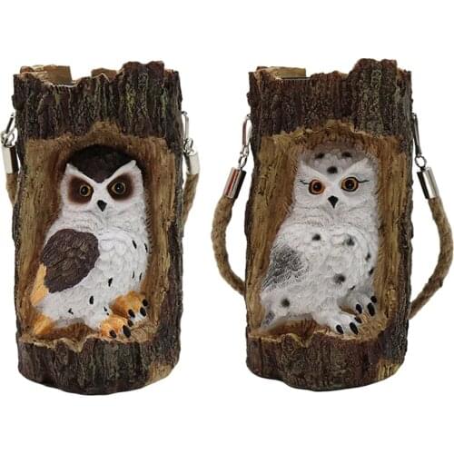 LED Solar Light Outdoor Owl Lighting Street Lamp Garden Statue Animal Sculpture Garden Decoration Light