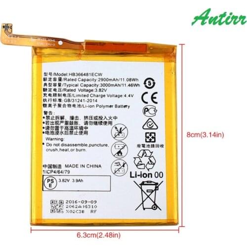 For Huawei P9 Battery High Quality 2900mAh HB366481ECW replacement Backup Battery for Huawei P9 Smartphone in Stock+tools