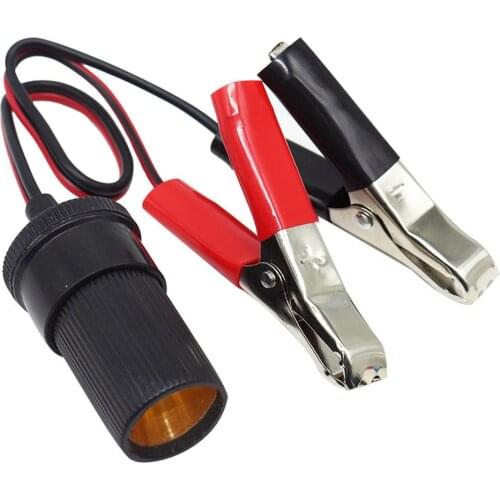 12V 15A Car Battery Clip On Cigarettes Lighter Power Socket Battery Terminal Plug Adapter Motorcycle Accessories