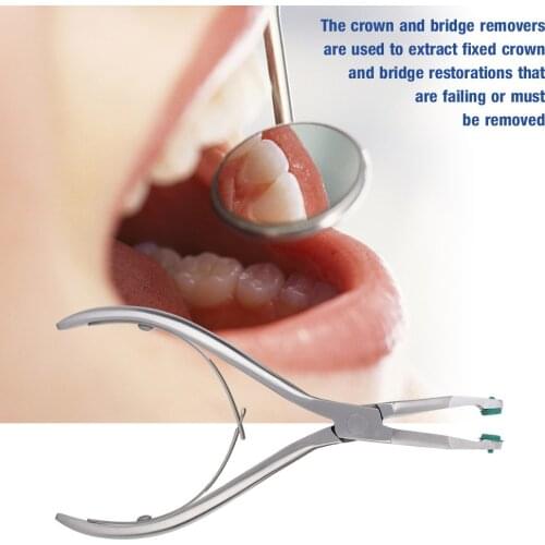 Green Rubber Tipped Stainless Steel Autoclavable Dental Teeth Crown Remove Plier Remover Instrument Dentist Clean Disinfect Tool