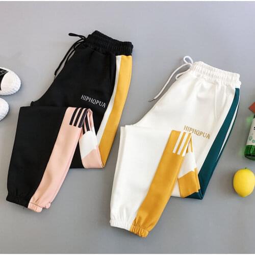 Autumn and Winter Plus Velvet Sports Pants Womens Ins Harem Pants Harajuku Trend Sports Pants Loose Casual Pants