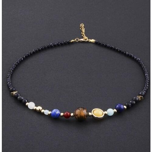 BOEYCJR Universe planet galaxy Necklace Chain Handmade Vintage Jewelry Pendant Collar Necklaces for Women Christmas Gift