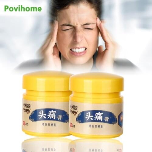 1pcs Relief Headache Cream Treatment Nerve Pain Herbal Medical Plaster Migraine Dizziness Neuralgia Ointment Anti-stress Massage