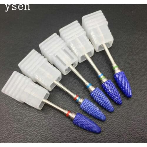 1 Blue Ceramic Nail Drill Bit Electric Manicure Pedicure Apparatus for Manicure Milling Cutter Rotary Burr Remove Nail Gel Tool