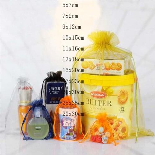 Hot 1000pcs/Lot Clear Jewelry Bags 20x30 25x35 30x40cm Organza Bags Christmas/Wedding/Birthday/Gift Packing Bags & Pouches