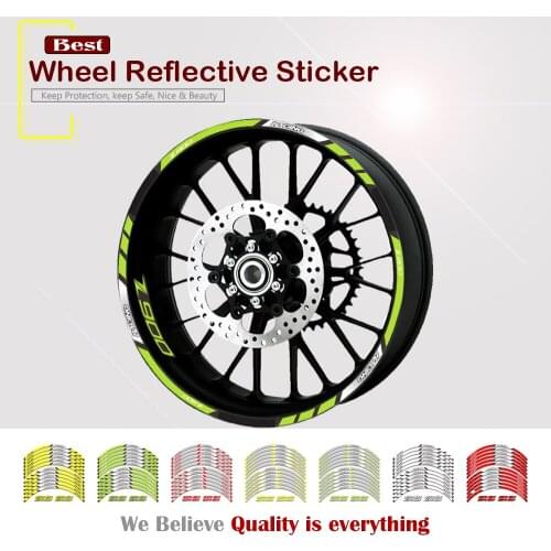 12 Strips Stickers Moto Decal Motorcycle Decals Reflective Waterproof Wheel Decals For Kawasaki Z900 Z900RS 2017 2018 2019 2020