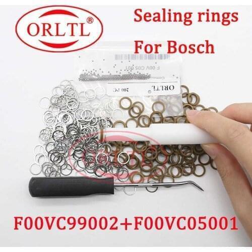 200PCS Diesel Fuel Injector Repair Kits F00VC99002 + F00VC05001 (steel 1.34mm) Injector Overhaul Kit F00VC99002
