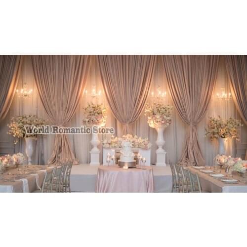 2019 Luxury Wedding Backdrop with coffee drapes Wedding Decoration