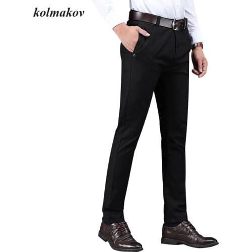 2020 New Arrival Style Men Boutique Leisure Trousers High Quality Business Casual Solid Mens Straight Cotton Pants Size 28-36