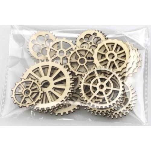 25pcs Gear Wooden Hanging Tags Christmas Tree Ornament DIY Engraving Scrapbook H58C