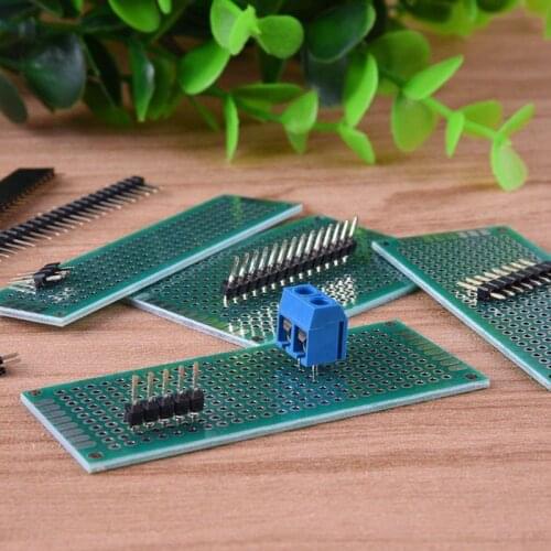 30 Pcs Double Sided PCB Board Prototype Kit 4 Sizes Circuit Board with 20 Pcs 40 Pin 2.54mm Male and Female Header Connector f