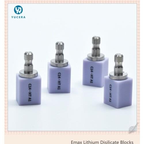 5 Pcs C14 Dental Lithium Disilica for CAD/CAM Emax Dental Glass Ceramic Blocks for Sirona Cerec Inlab Chair Side Block Yucera
