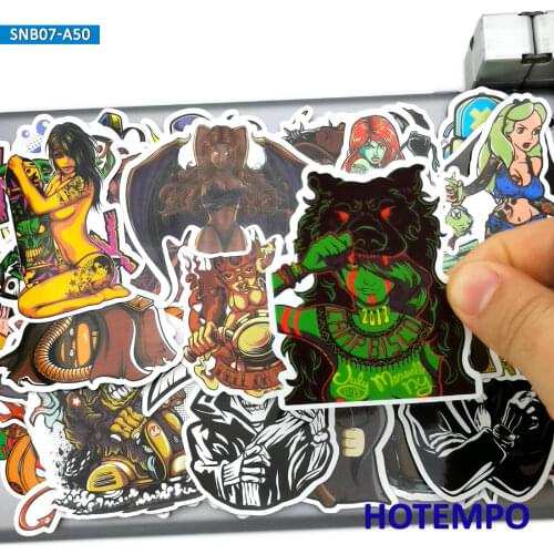 50pcs Retro Fashion Punk Rock Sexy Style Mixed Stickers for DIY Phone Laptop Luggage Skateboard PAD Case Bike Car Decals Sticker