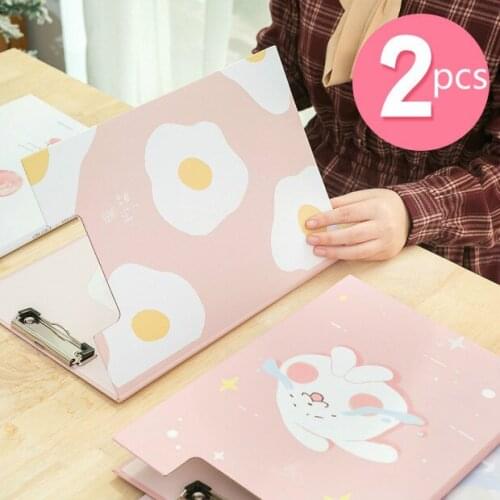 A4 2pcs/set Cartoon Flip Clip Student Cute Paper Clipboard Folder Pad for Office Supply Writing Clipboard Stationery School New