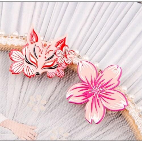 2021 Relief effect cartoon flowers pattern print cartoon florals/fox heads shape acrylic beads diy jewelry earring accessory