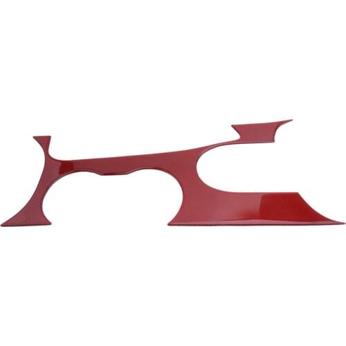 Car LHD Interior Gear Shift Box Panel Cover Trim Decor Moulding Red Carbon Fiber Fit for Ford Mustang 2015 2016 2017 2018 2019