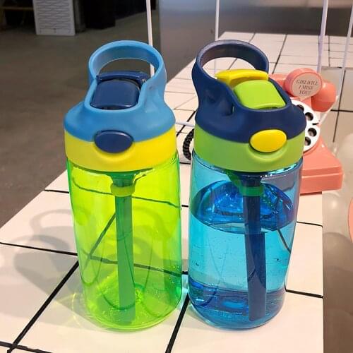 1PC Outdoor Eco-friendly Children Water Bottle Portable Adult Kids Cute Leak-Proof Sport Juice Water Straw Drinking Cup Bottle