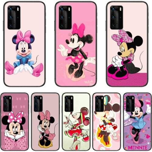 Phone Mobile Case Disney Cute Minnie Mouse Phone Case For Huawei P 40 30 20 10 Lite Smart Z Pro Black Etui Coque Painting Hoesj