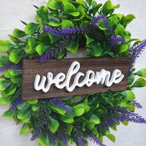 Front Door Decor Welcome Wooden Sign Farmhouse Wreath Farmhouse Garland Gift