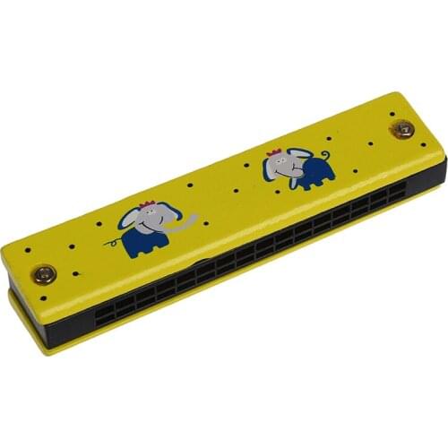 Wooden Harmonica for Child Kids Music Educational Toy---Ran Pattern