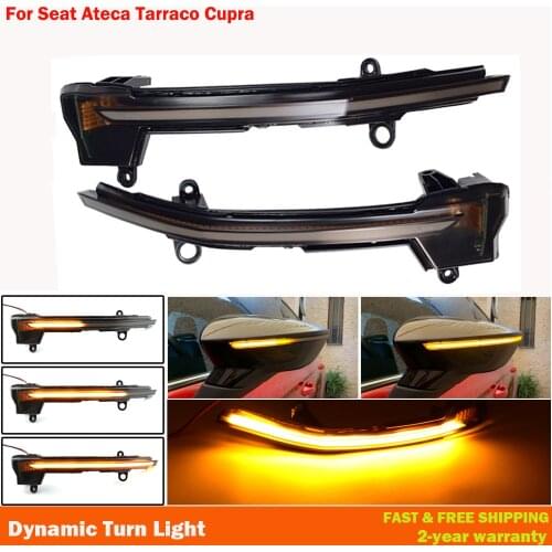For Seat Ateca 5D 2016 2017 2018 2019 2020 2021 FR Car Side Mirror Indicator light Tarraco Dynamic LED Turn Signal Blinker