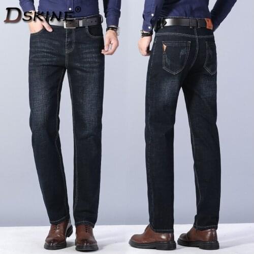 Thin Denim Fashion Casual Stretch Slim Straight Section Stretch Business Denim Trousers Men 2021 Spring Autumn Men Stretch Jeans