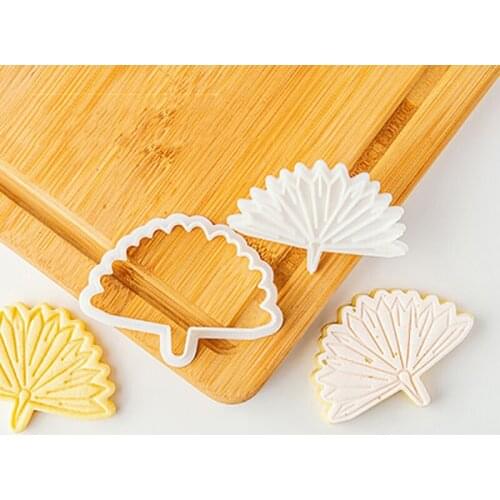 Leaves Shell Shape Cookie Cutter Sugar Crafts Mold Cake Fondant Embosser Moulds Cookie Stamp Cutter Cake Baking Mould