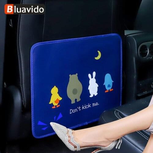 PU Leather Anti-Child-Kick Pad for Car Waterproof Seat Back Protector Cover Cartoons Universal Auto Anti Mud Dirt Mat