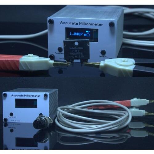 1mOhm-50K ohm Milliohm Meter High precision Digital Micro-ohm Resistance Tester LCD display + Kelvin test clip