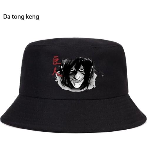 2021 Hot Anime Final Season Attack on Titan hat Women Men Panama Bucket Cap The Design Flat Visor Fisherman Hat Harajuku Hat