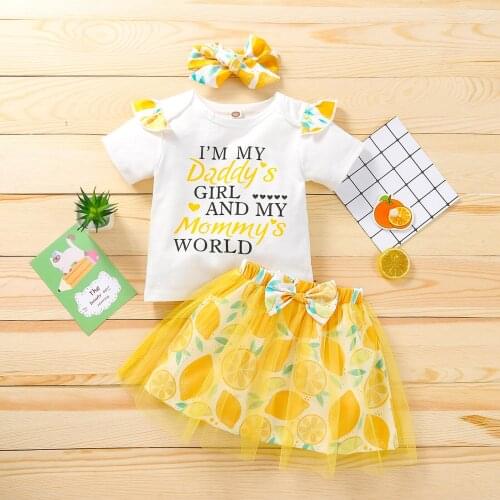 Summer Kids Baby Girl Clothes Sets 3Pcs Cute Ruffle Strapless Crop Tops+ Tulle Skirt Ball Gown + Headband Girl Outfits