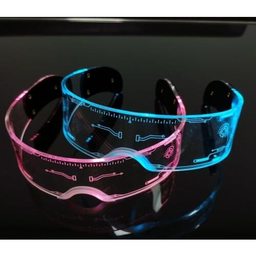 Cool Acrylic LED Colorful Glowing Glasses Christmas Bar Buddy Music Festival Net Red DJ Technology Sense Party Night Light Props
