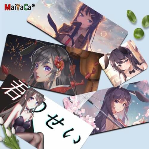MaiYaCa Sexy Kawaii Anime Sakurajima Mai Girl girl pad Office Mice Gamer Soft Mouse Pad Size for Game Keyboard Pad