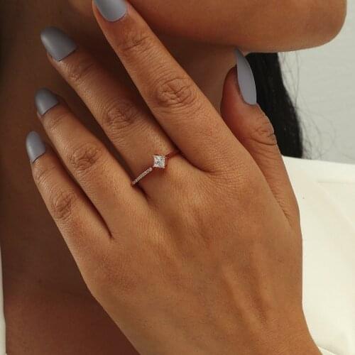 MANGOSKY 925 Sterling Silver Personality High Polish CZ Silver Rings Lock Chain Open Finger Ring For Women