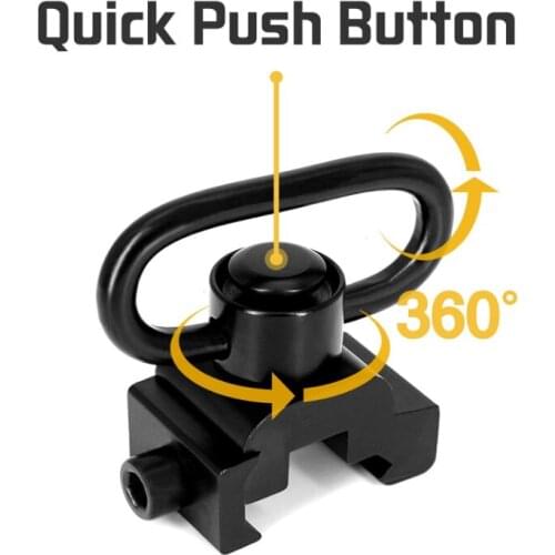 Push Button Quick Release Detach QD Buckle Sling Swivels Stud Rifle Hunting Accessories Kit For 20mm Picatinny/Weaver Rail Mount