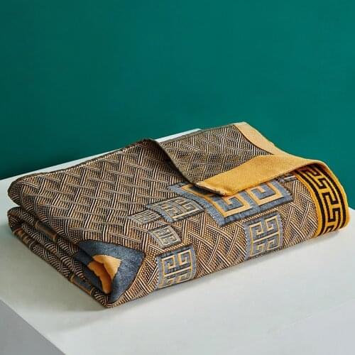 Nordic Summer Bamboo Fiber Cool Feeling Blanket Luxury Air Conditioning Towel Quilt Sofa Decorative Cotton Gauze Bed Sheet