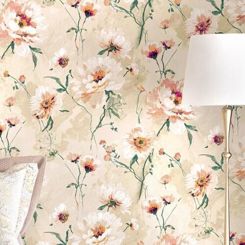 Big Flower Wallpaper Decor Vintage Mural Floral Print Wallpapers 3d Bedroom Decoration Yellow Gray Flowers Papier Peint J093