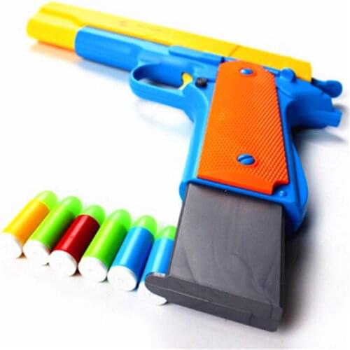 10Pcs Plastic Soft Bullets Gun Toy Rifle Gun Manual Short Gun Luminous Bullets Sniper Rifle Semi-automatic Pistols Outdoor Toys