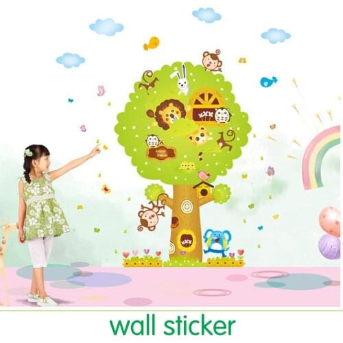 2017 Direct Selling Bathroom Adesivos Poster Childrens Room Decor Removable Tree Sticker Kindergarten Classroom Layout monkey