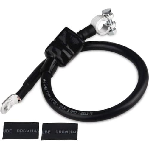 Negative Battery Cable Wire 2 AWG 2-Gauge 20 Inches with 2 hot melt adhesives Pure Copper Perfect Connection for Boat Yacht RV