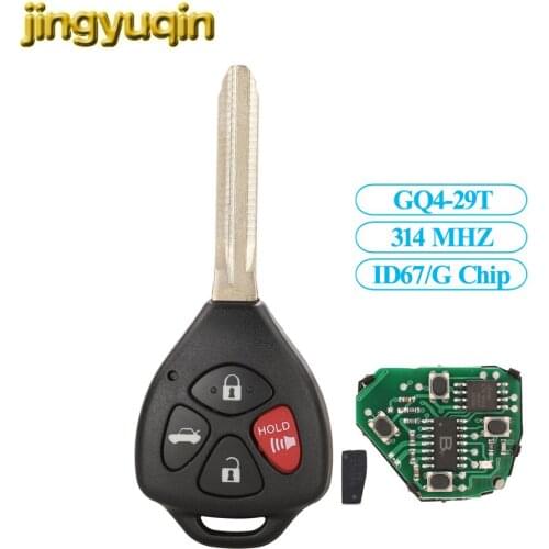 Jingyuqin Remote Car Key Control 314Mhz For Toyota Corolla 2010 2011 2012 2013 GQ4-29T 4 Buttons Fob