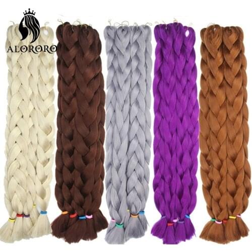 82 Inch Pure Color Jumbo Braiding Hair One Piece Synthetic Hair Extension for Braids Afro Crochet Hair Braids Wholesale