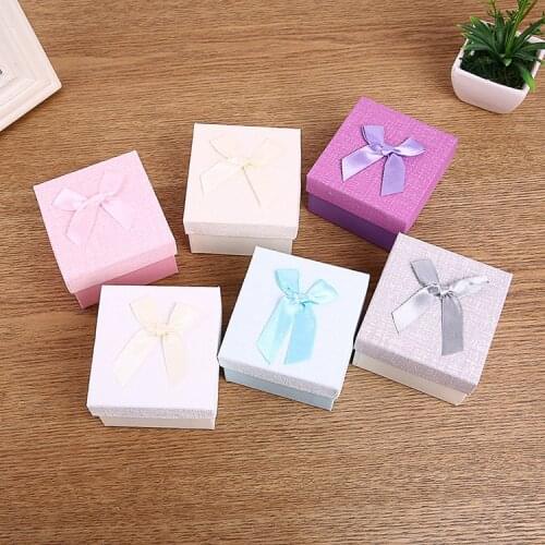 High Quality 6 Pack/Lot Creative Box Jewelry Ribbon Bow Bracelet Watches Kraft Paper 9x8.5x5.5 cm Gift Box Cases with Pollow