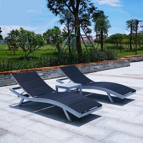 Upscale Nordic Summer Outdoor Leisure Lying Bed Garden Swimming Pool Textilene Recliner Waterproof Sun Beach Chair