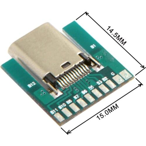 Zihan USB 3.1 Type C Female Socket Connector Plug SMT Type With PC Board DIY 24pin