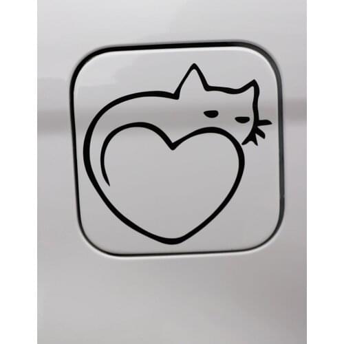 ZTTZDY 15.4*14.8CM Love Car Sticker Beautiful Cat Vinyl Decal Accessories Black/Silver ZJ4-0113