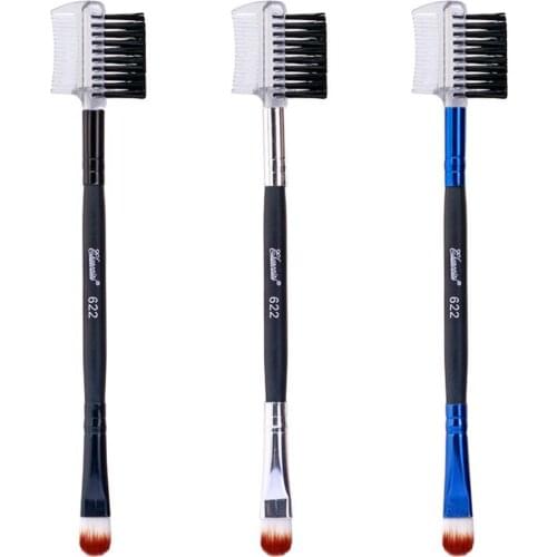 14cm Portable Women Double Headed Wooden Grafting Eyelash Eyebrow Brush Comb tools