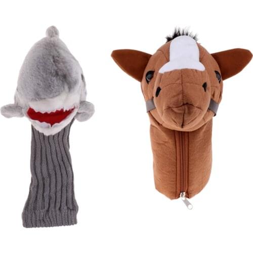 2 Pieces Animal Golf Club Headcover Golf Wood Driver Head Protective Cover Golf Club Protective Cover Accessories