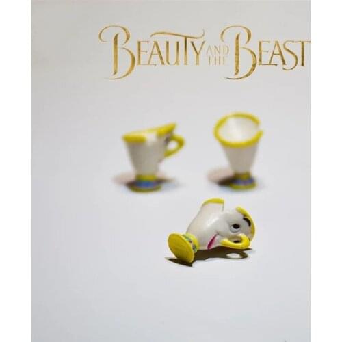 3pcs Disney Beauty and the Beast Belle cup 2cm Action Figures Anime Figurine Toy Mini Decoration Toys for Children Gifts